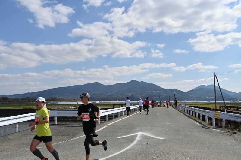 田んぼ付近を走る参加者の写真9