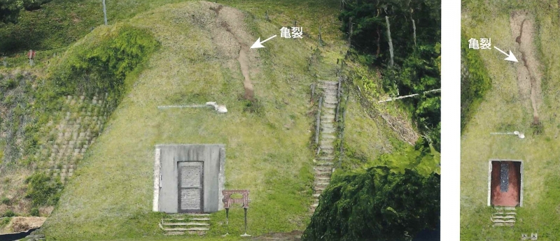 東古墳 被災後 墳丘