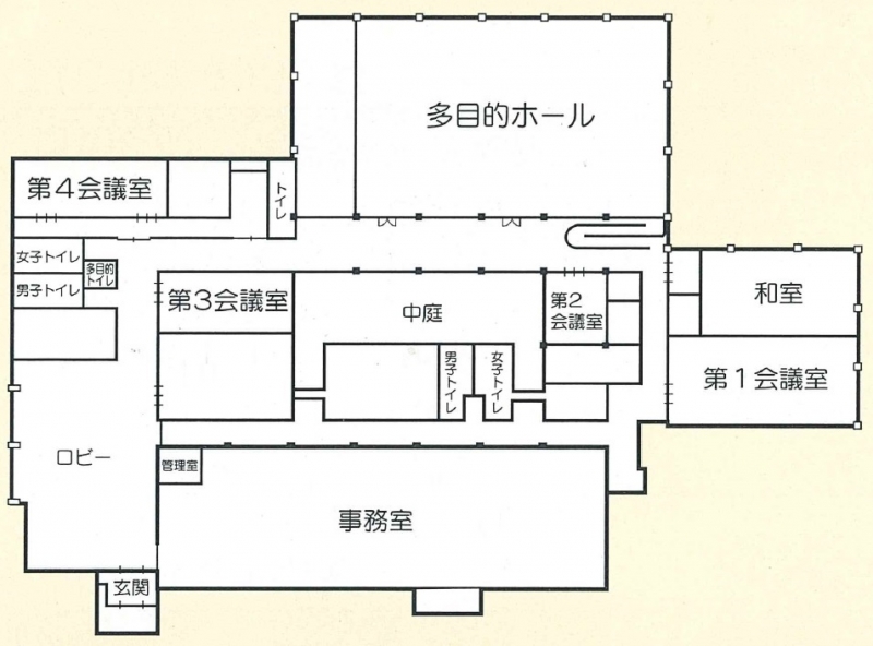横島町公民館フロアマップの画像(詳細は本文に記述)
