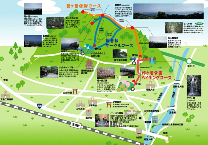 小岱山散策コースの地図画像