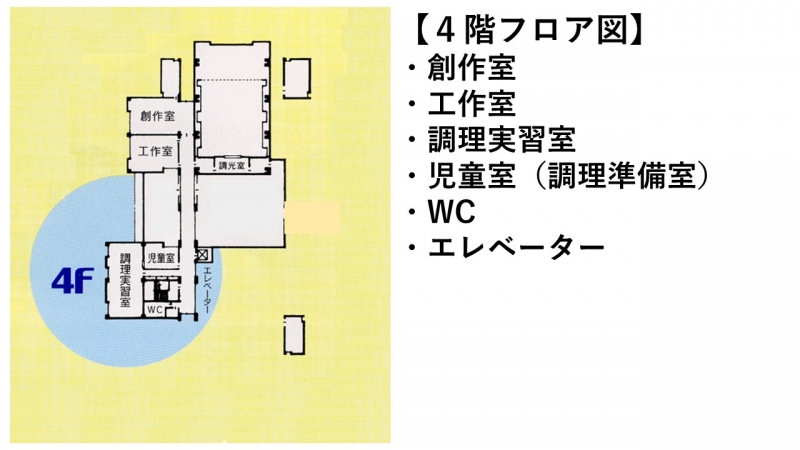 4階フロアの案内画像　詳細は本文に記述しています。