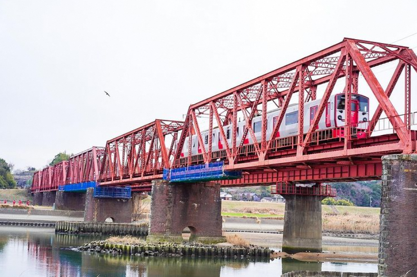 グランプリ「菊池川に架かる赤い高瀬川鉄橋」の写真